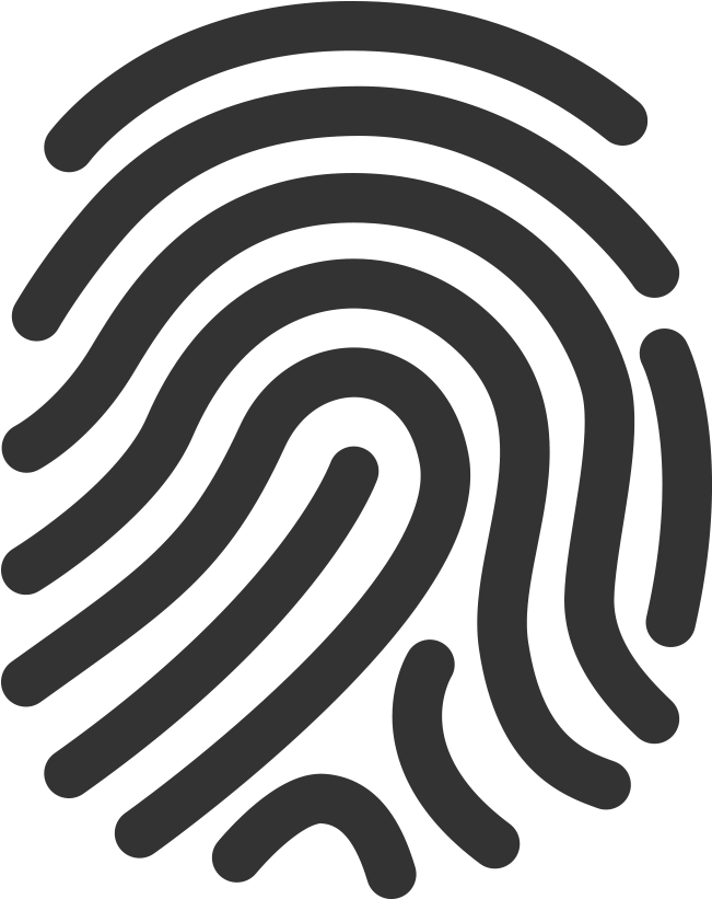 Black Fingerprint Biometric Scan Symbol Transparent PNG Graphic