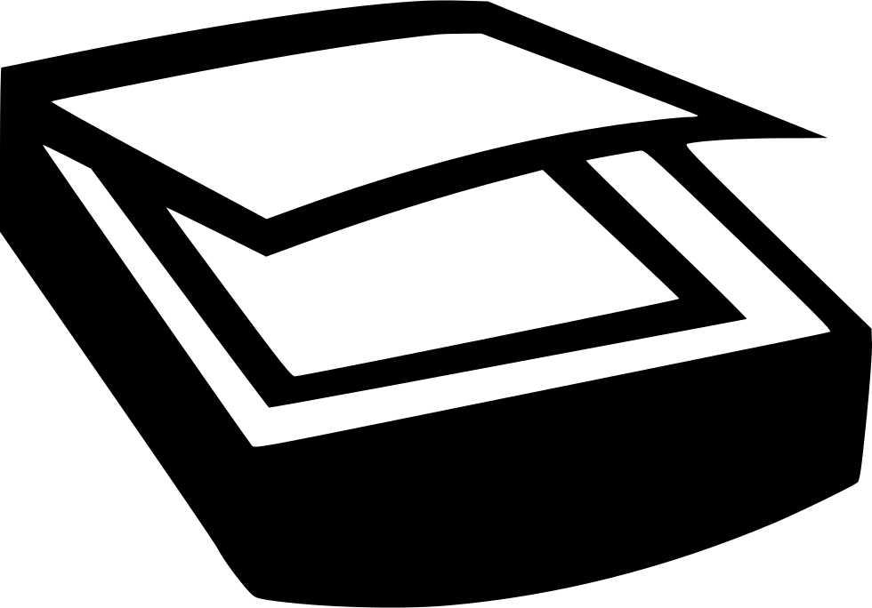 Black Flatbed Scanner Outline In Perspective Transparent PNG Illustration