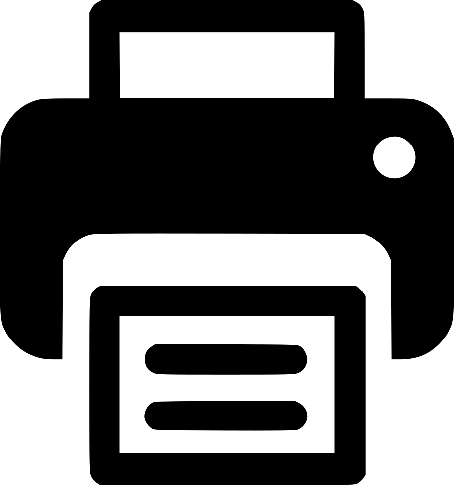 Black Printer Scanner Copier Symbol With Paper Output PNG Icon