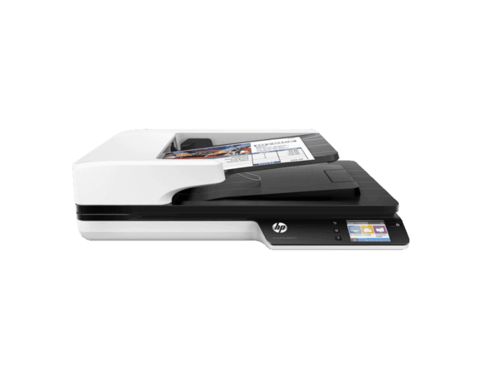 Compact White Sheet Feed Scanner With Paper Tray PNG Product Photo