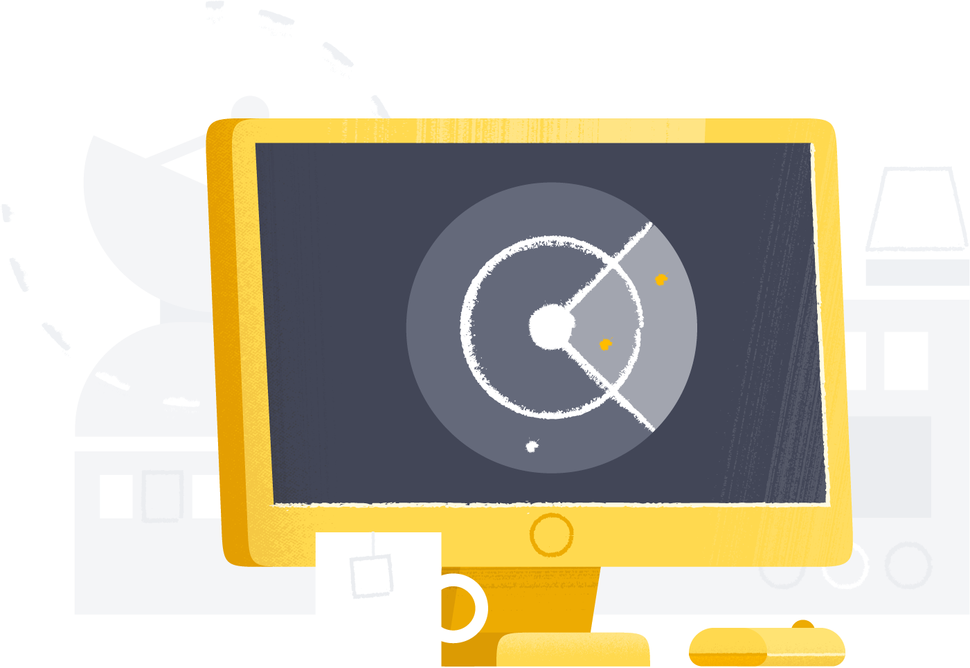Computer Monitor Showing Document Scanning Interface And Circular Progress PNG
