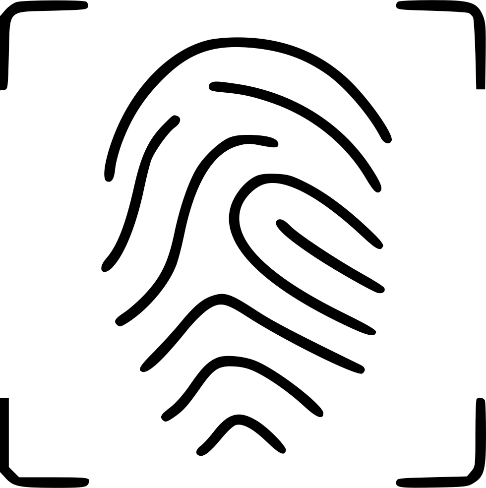 Fingerprint Recognition Scan Graphic Inside Square Corner Frame PNG Icon