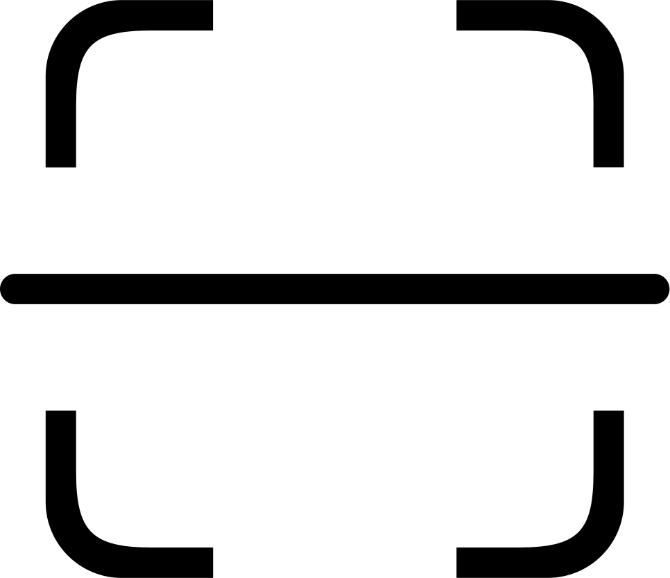 Minimal Barcode Scan Frame With Horizontal Reading Line PNG Icon
