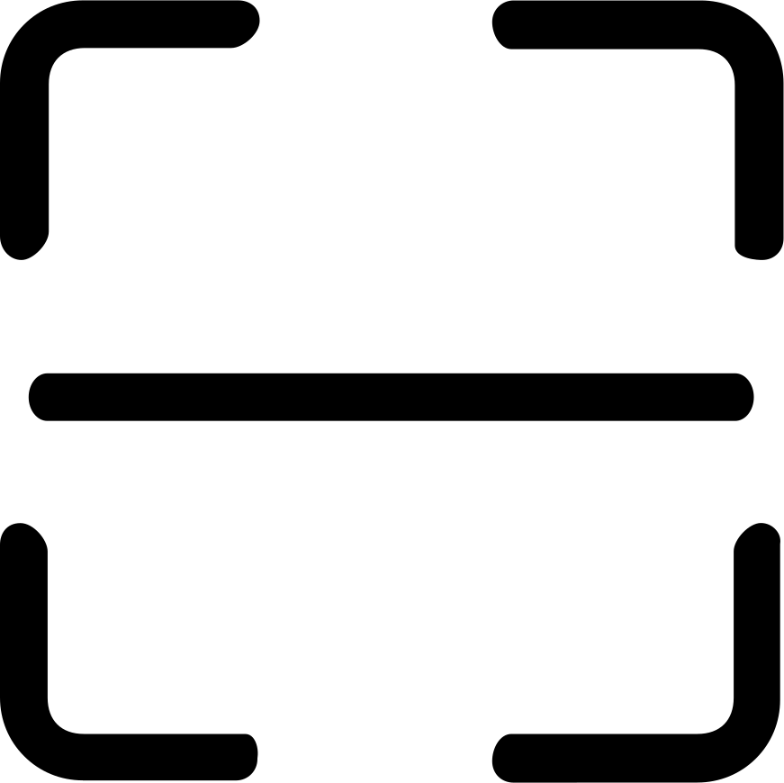 Minimal Square Barcode Scanner Frame With Middle Line PNG Icon