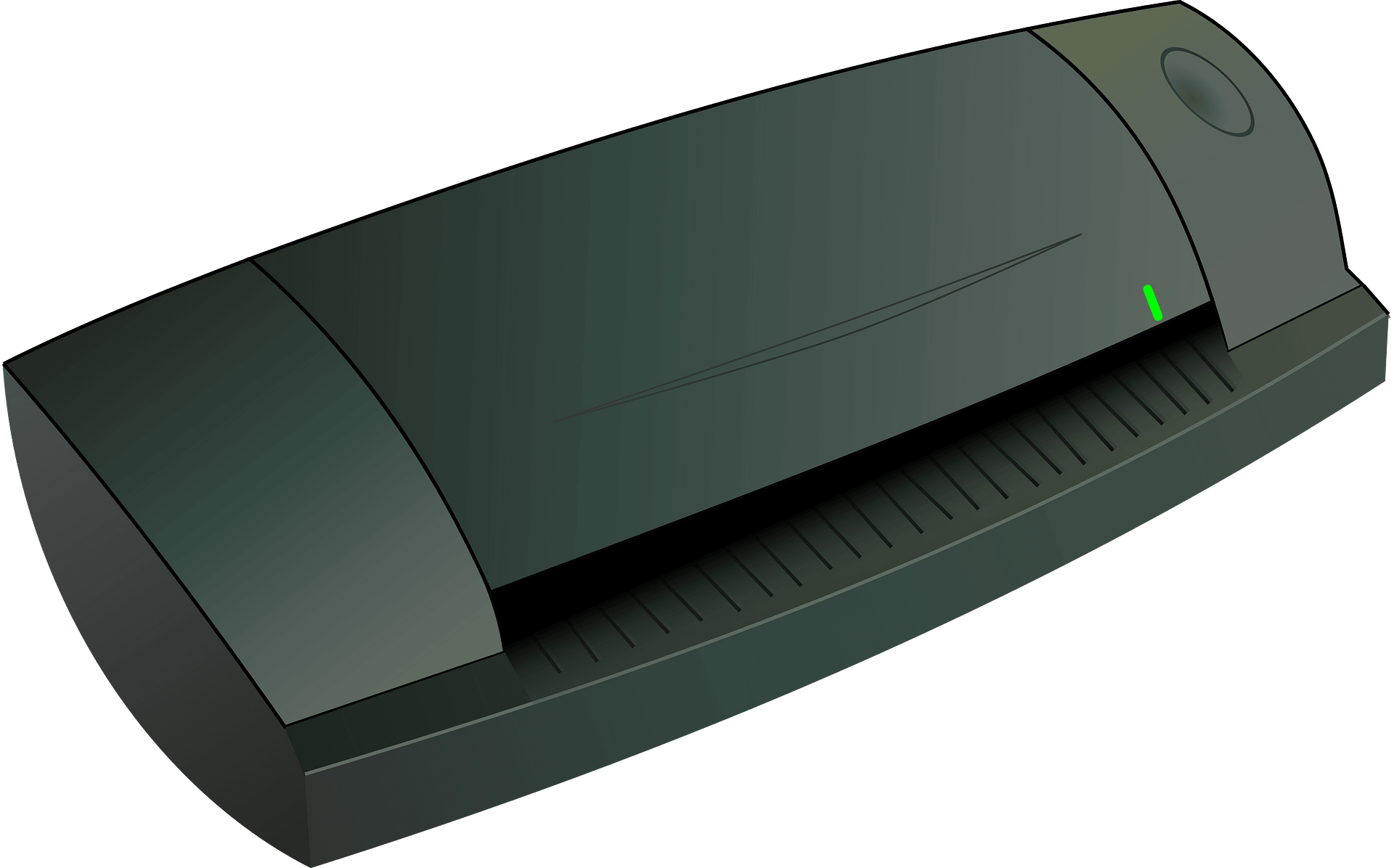 Olive Green Portable Sheet Fed Document Scanner With Front Controls PNG