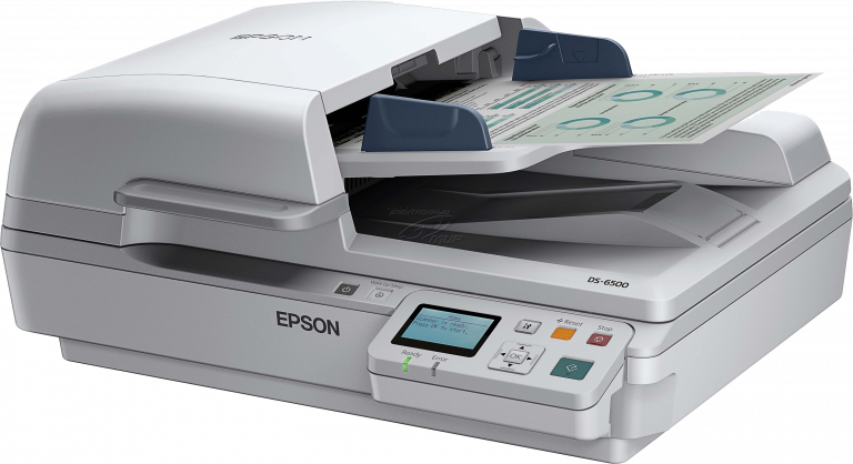 White Office Printer Scanner Copier With Automatic Document Feeder PNG Photo