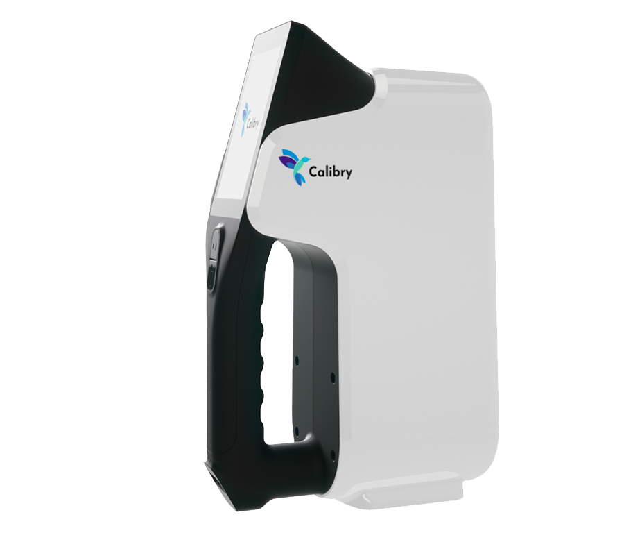 White Portable Handheld Barcode Scanner With Charging Cradle PNG Product Photo