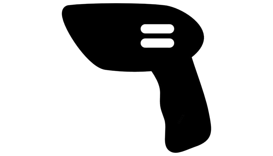 Solid Black Handheld Barcode Scanner Symbol Transparent PNG Icon