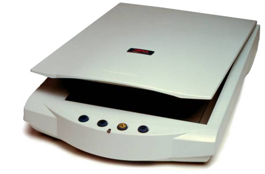 Vintage Beige Flatbed Scanner With Closed Cover PNG Product Image