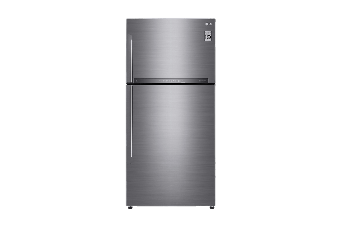 Compact Gray Top Freezer Refrigerator With Two Separate Doors PNG Image