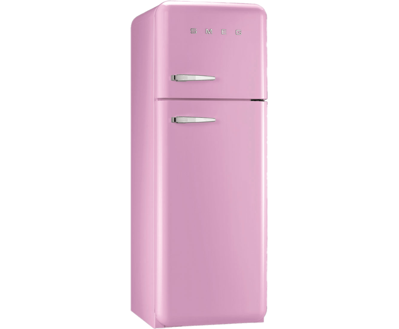 Pastel Pink Retro Refrigerator With Rounded Corners Isolated PNG Image