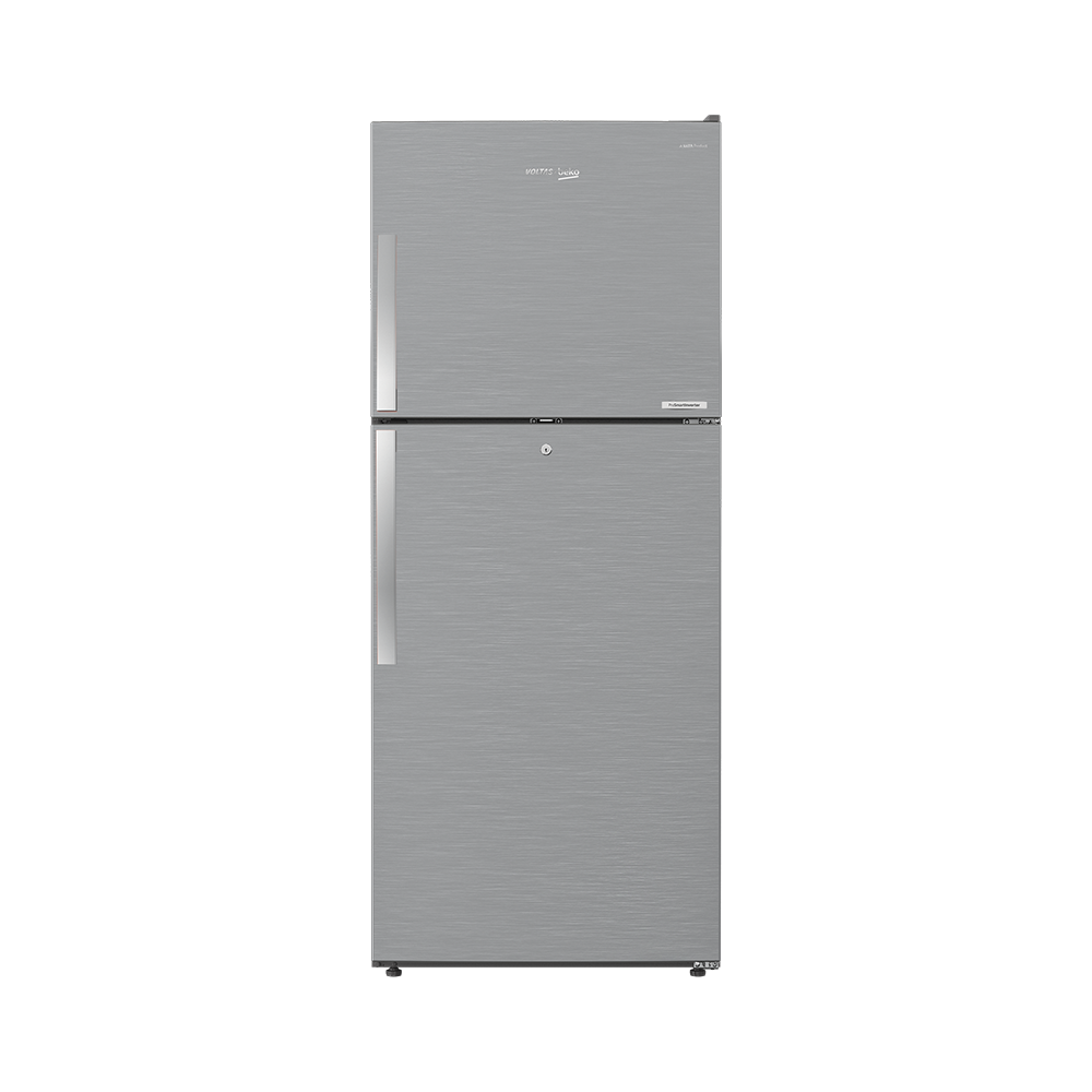 Slim Silver Top Freezer Refrigerator Front View Transparent PNG Image