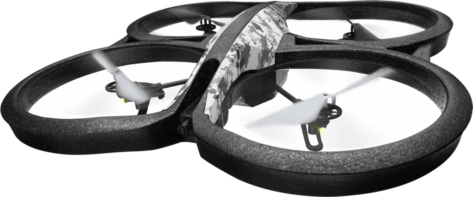 Black Micro Drone With Large Circular Propeller Guards PNG Product Photo