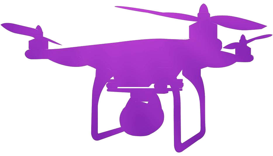 Purple Camera Drone Silhouette With Four Rotor Arms Transparent PNG Icon