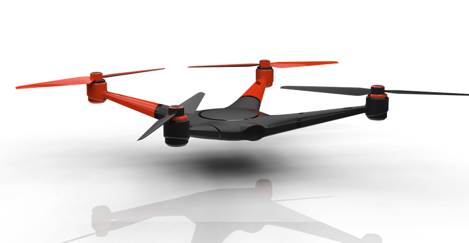 Red And Black Racing Quadcopter With Long Rotor Arms PNG Image
