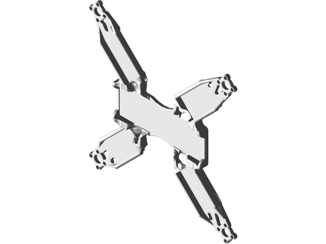 Technical Drawing Of Open Frame Quadcopter With Exposed Components PNG