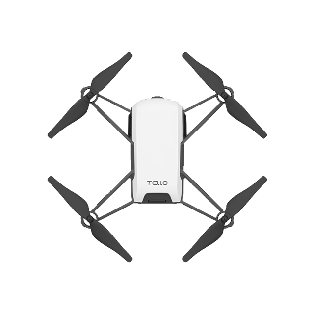 White Foldable Drone Seen From Above With Extended Rotor Arms PNG Image