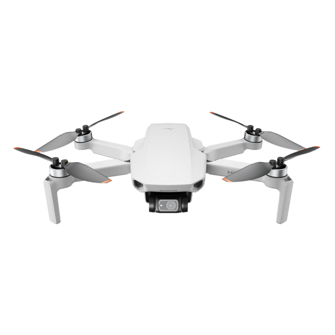 White Mini Quadcopter With Small Front Camera And Foldable Arms PNG