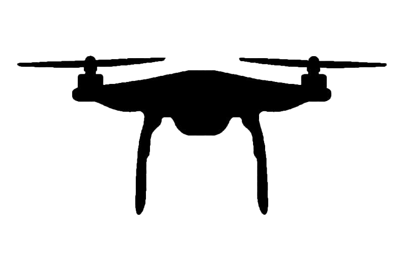 Black Quadcopter Silhouette With Underbody Camera Transparent PNG Icon