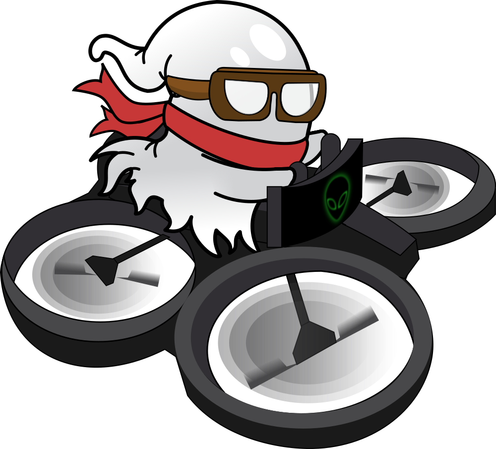 Funny Cartoon Drone Pilot Character Wearing Goggles On Quadcopter PNG