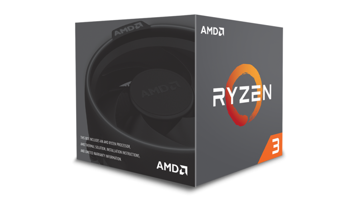AMD Ryzen 3 Desktop Processor Retail Box With Black Red Packaging PNG