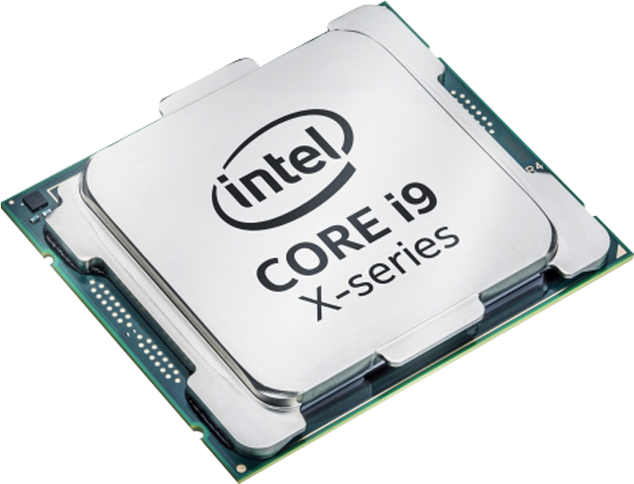 Intel Core I9 X Series Silver Desktop CPU Chip Isolated PNG Product Image