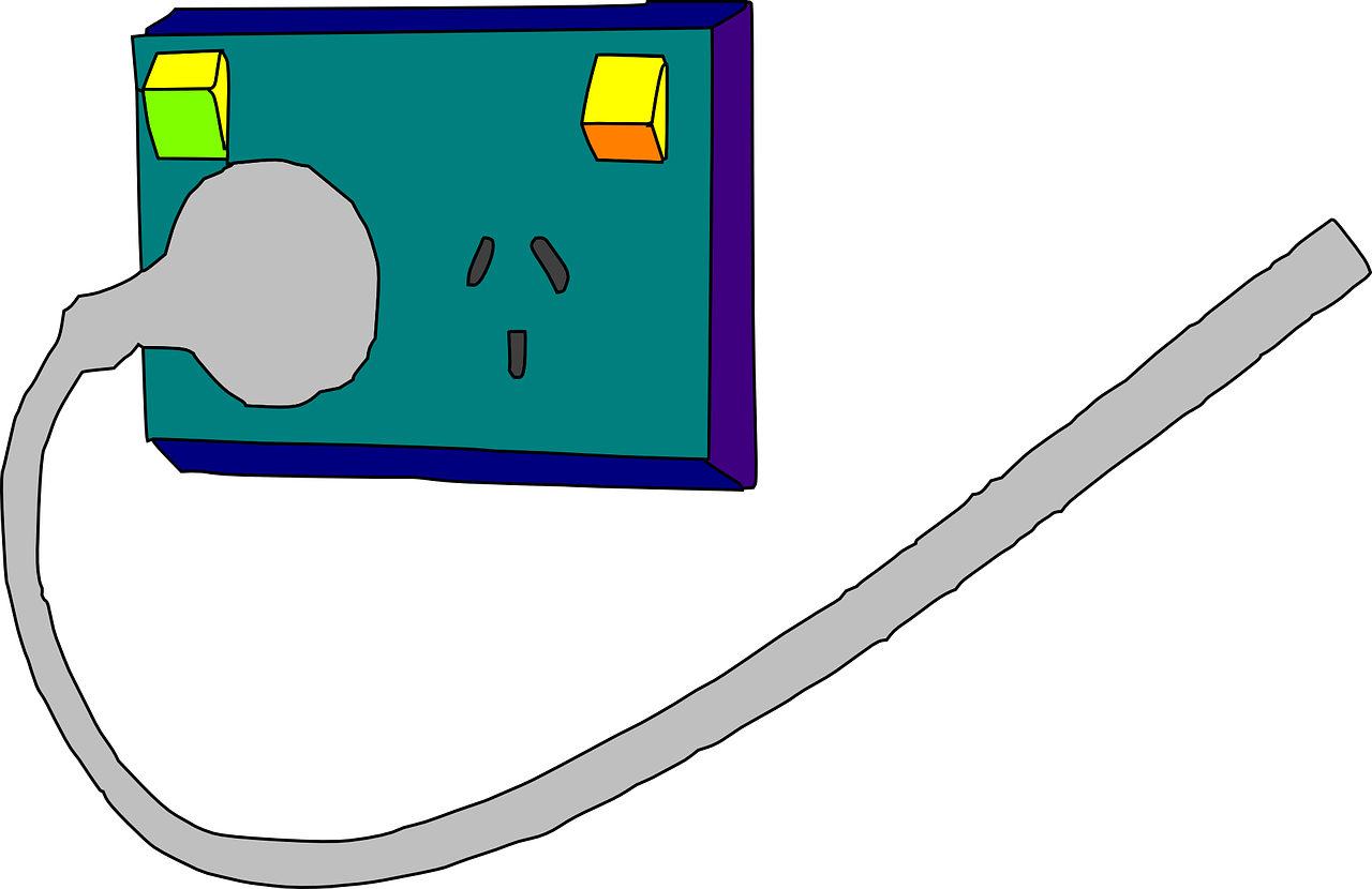 Colorful Diagram Showing Electrical Plug Entering Wall Socket PNG Illustration