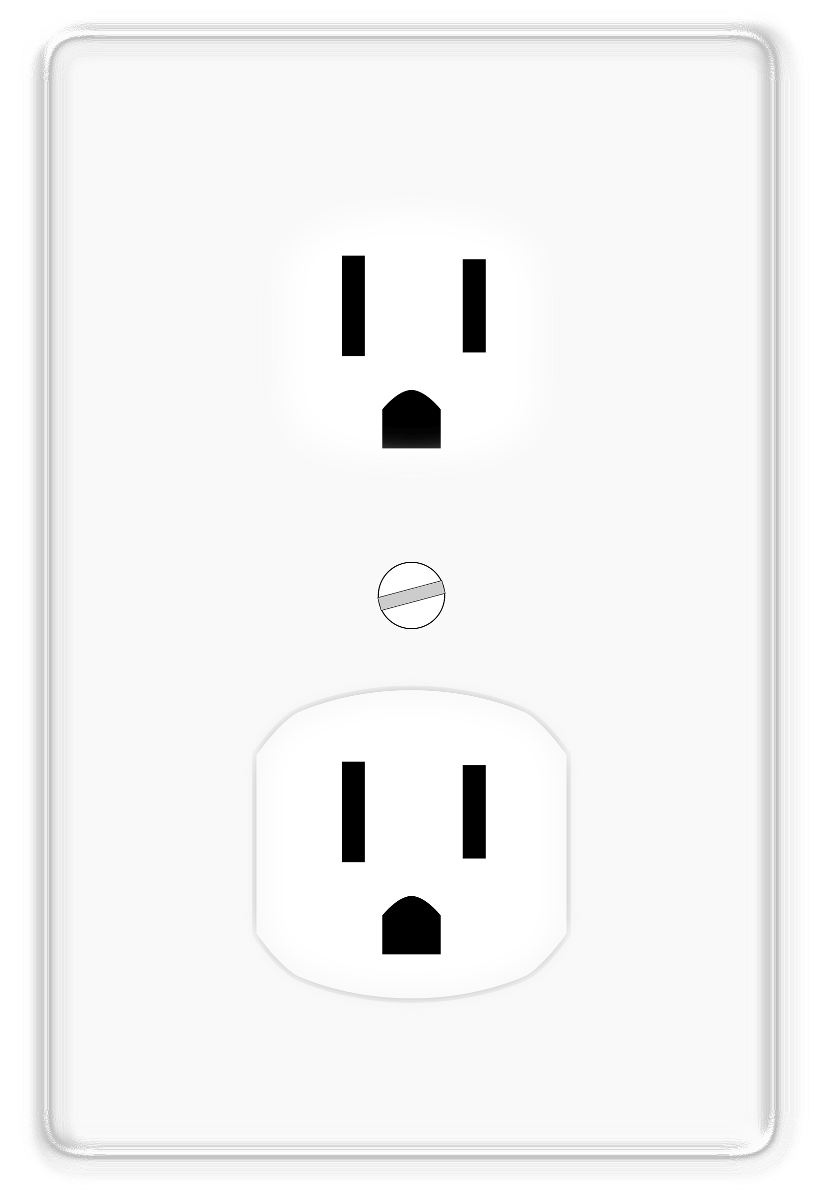 White American Duplex Wall Outlet With Two Vertical Receptacles PNG Photo
