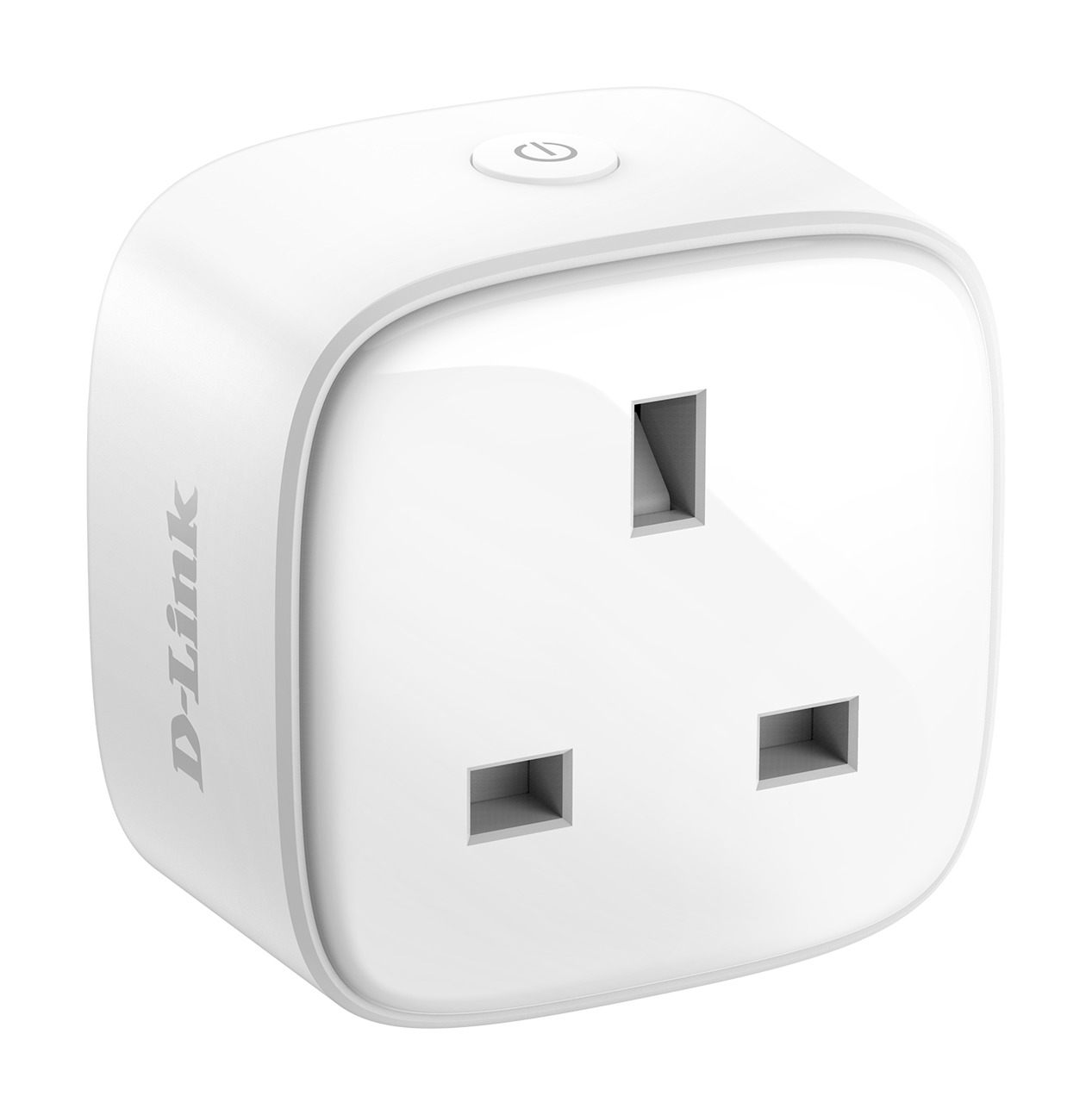 White UK Smart Plug Adapter With Three Rectangular Pin Openings PNG Image