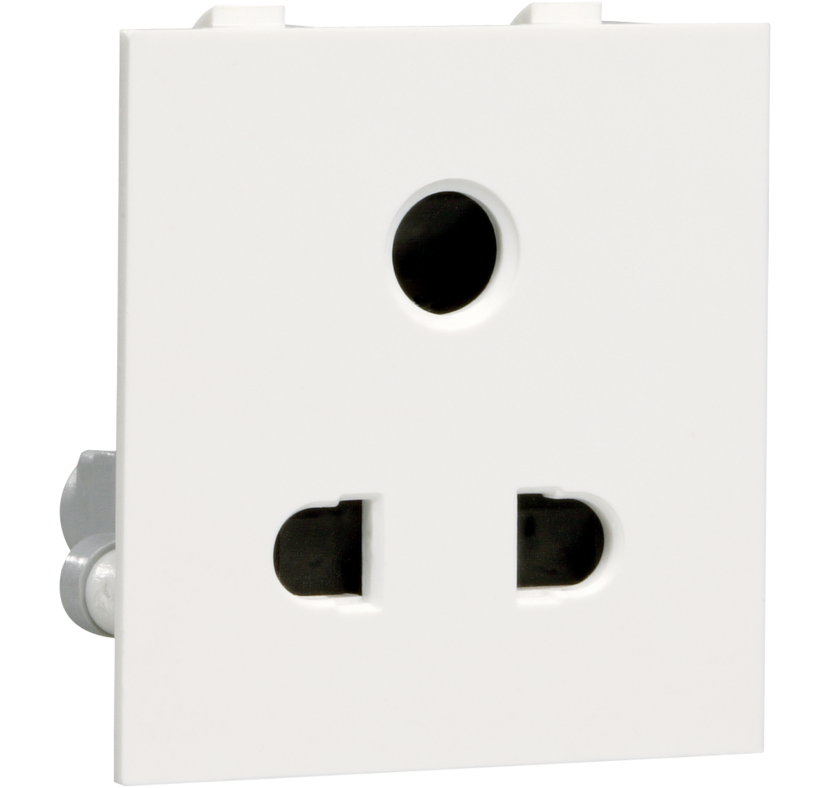 White Universal Electrical Outlet With Multiple Plug Pin Configurations PNG