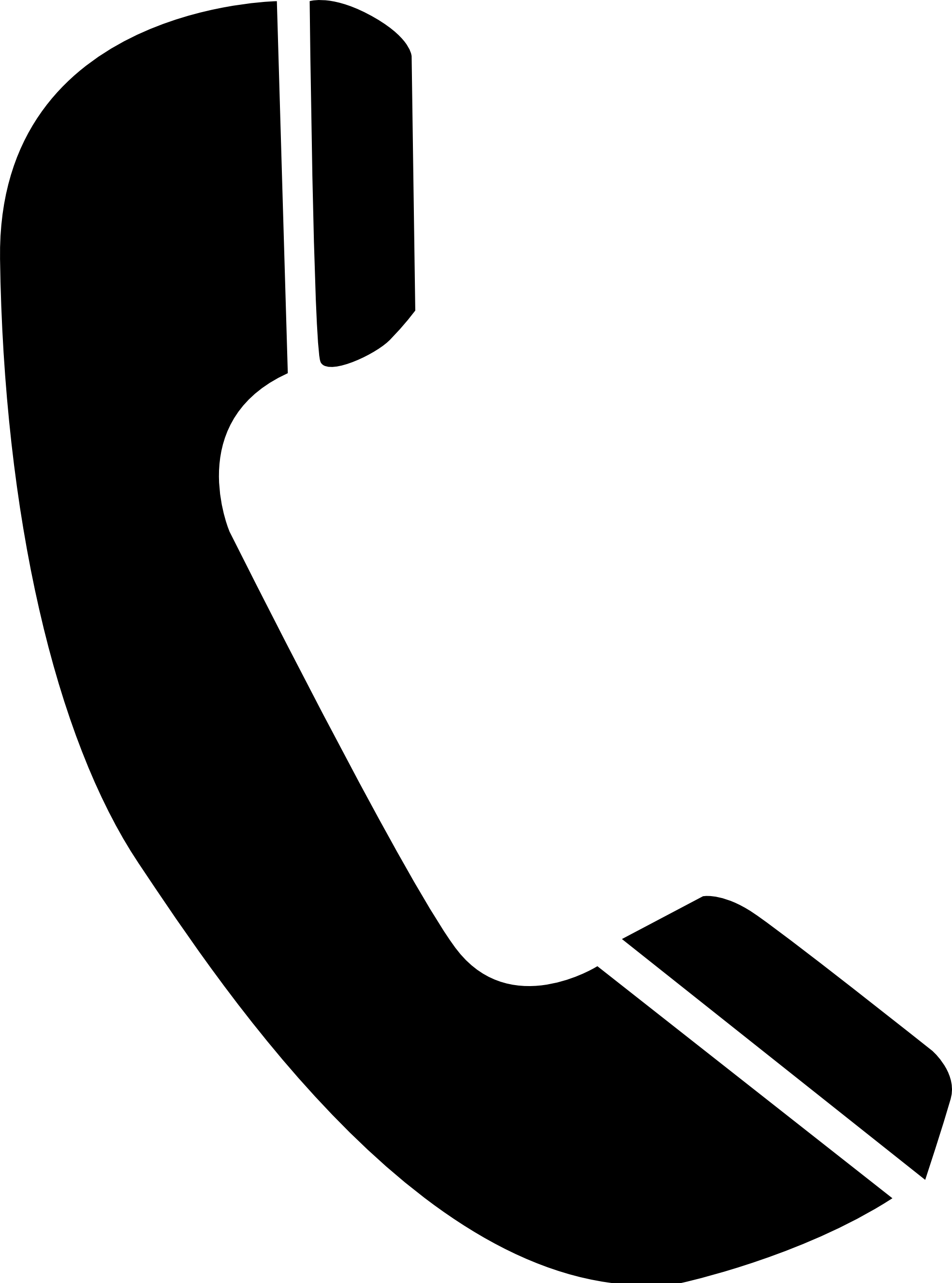 Black Telephone Receiver Handset Symbol Isolated Transparent PNG Graphic