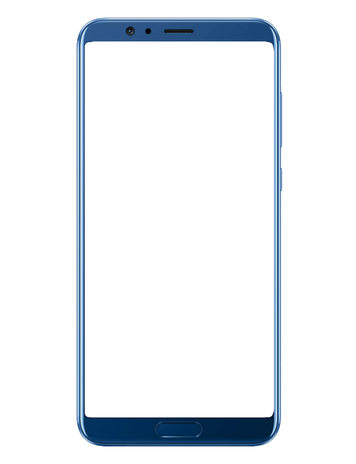 Blue Frame Smartphone With Empty White Screen Isolated PNG Image