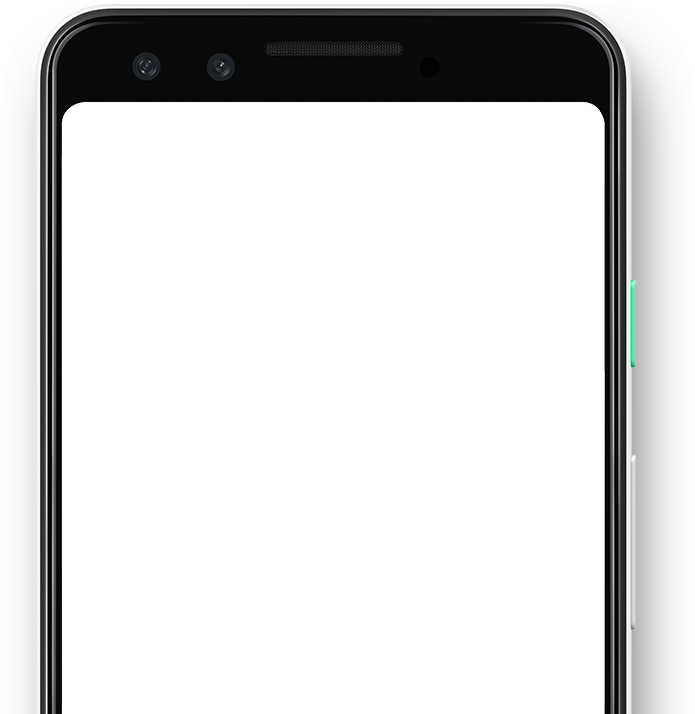Close Up Black Smartphone With Large White Blank Display PNG Mockup