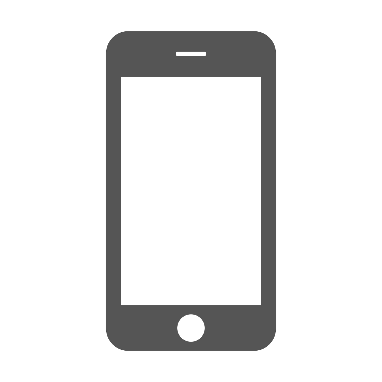 Simple Gray Smartphone Frame With Blank Screen And Home Button PNG Icon