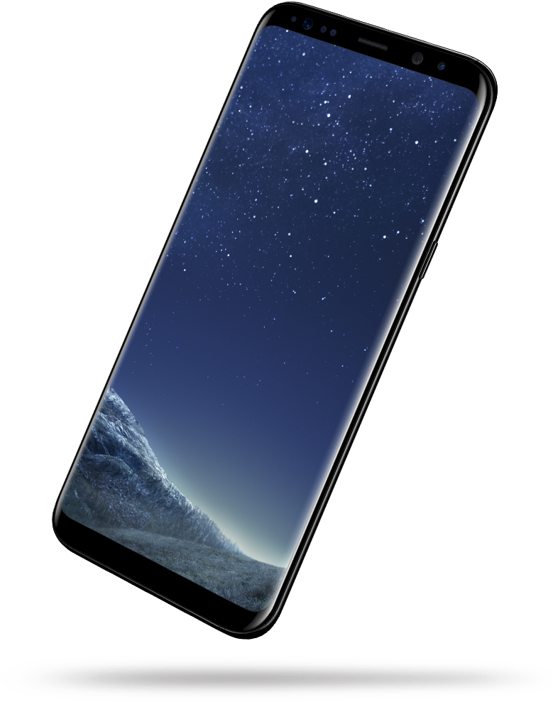 Modern Frameless Smartphone With Deep Blue Ocean Wallpaper PNG Product Image
