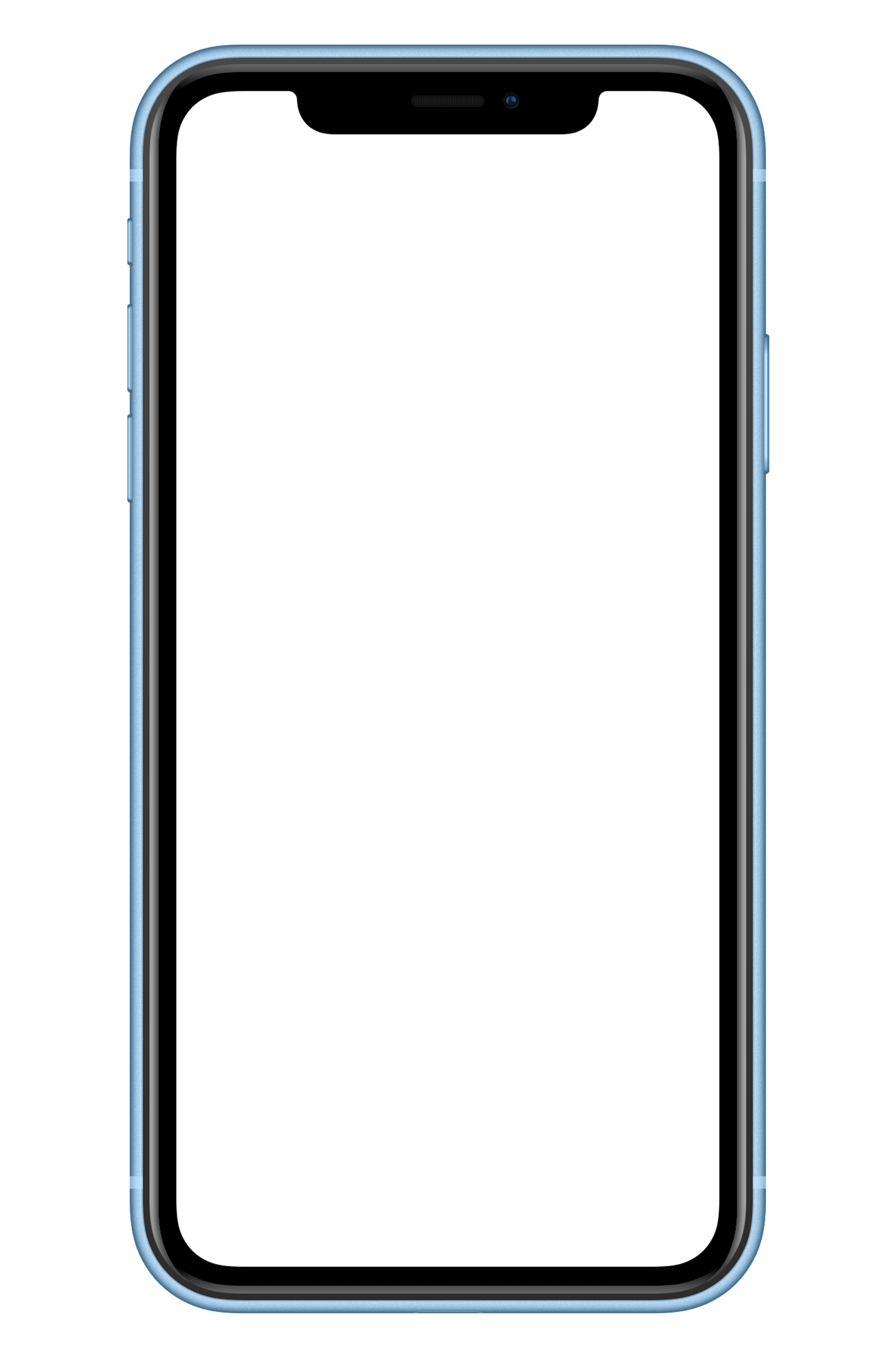 Modern Notch Smartphone Outline With Blank Screen Transparent PNG Mockup