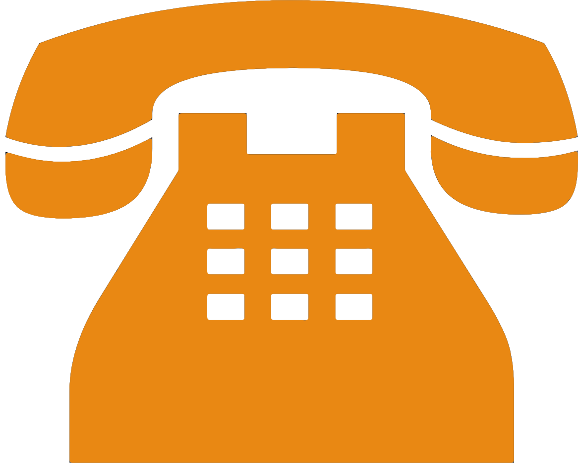 Orange Landline Telephone Symbol With Keypad Cutout PNG Icon
