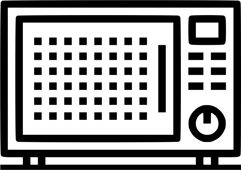 Black And White Microwave Oven Control Panel Illustration PNG Graphic
