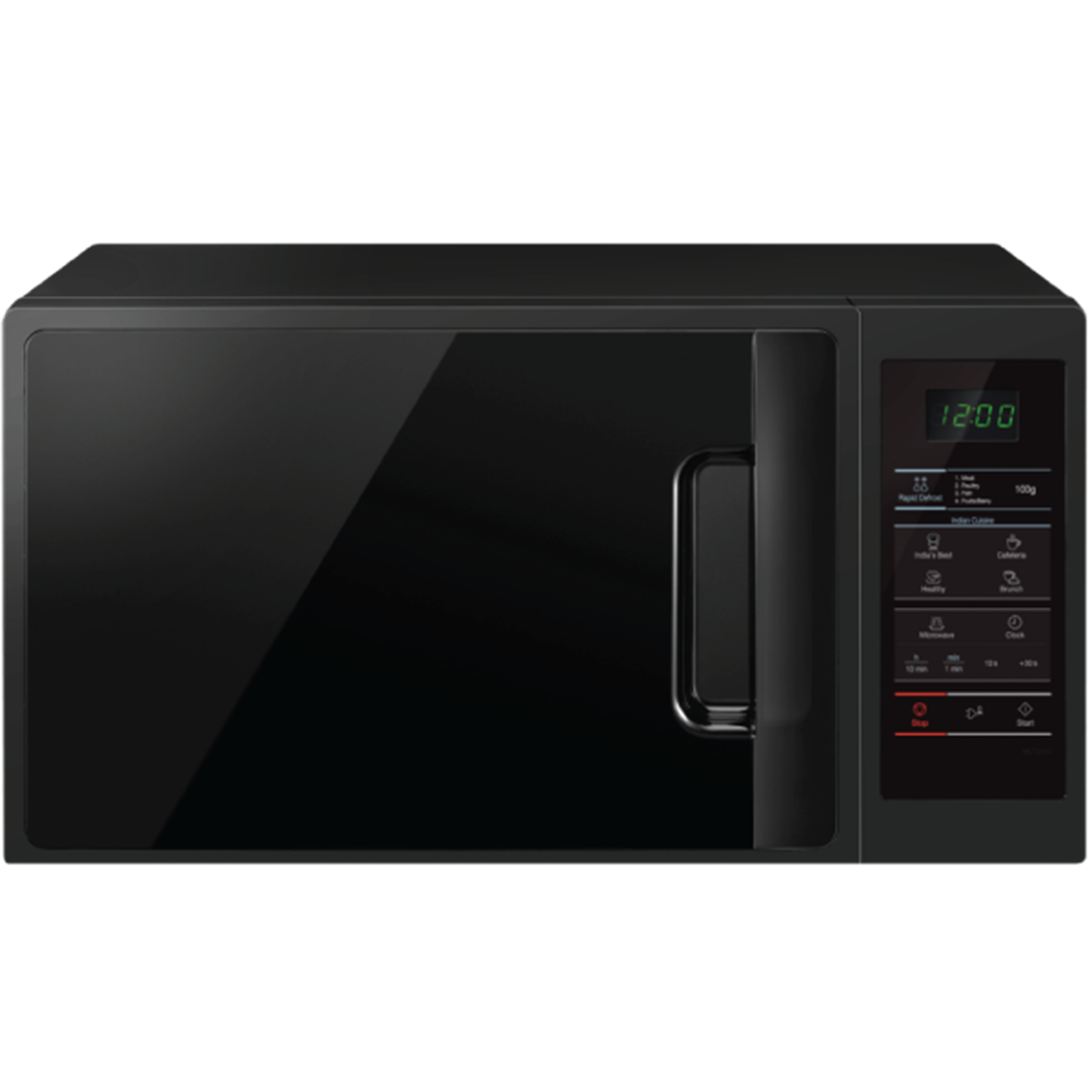 Black Built In Microwave Oven With Minimal Digital Control Panel PNG