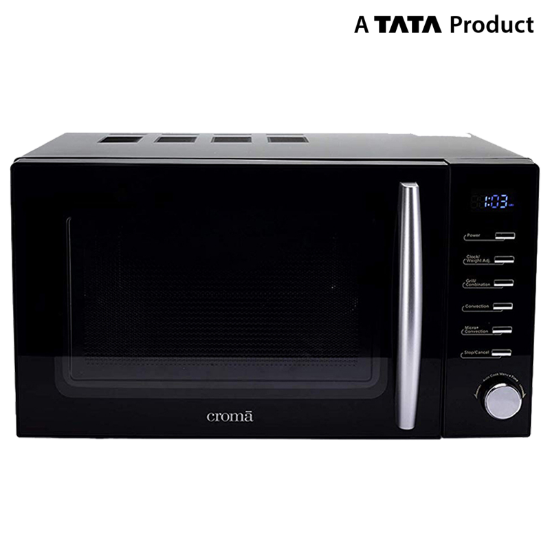 Black Countertop Microwave Oven With Smooth Door And Right Keypad PNG