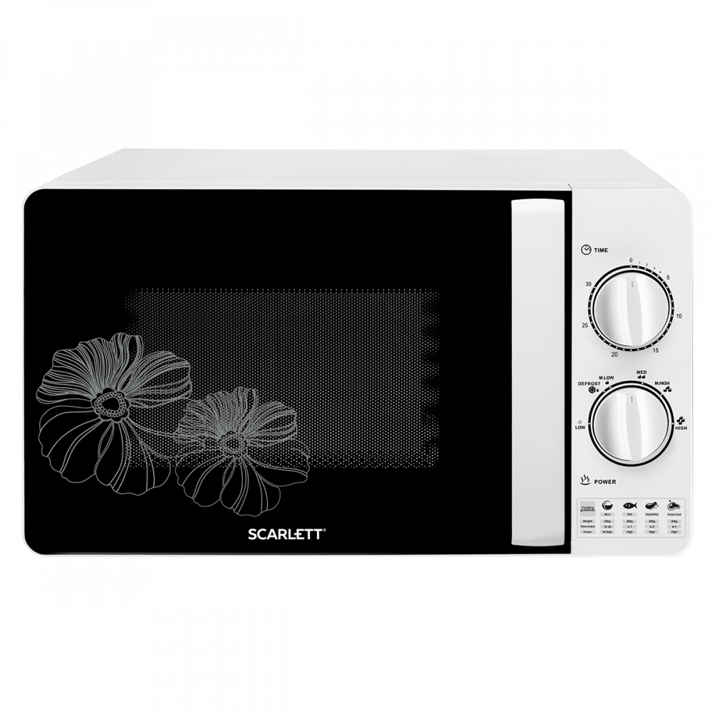 Black Microwave Oven With White Line Art Food Inside Transparent PNG Graphic