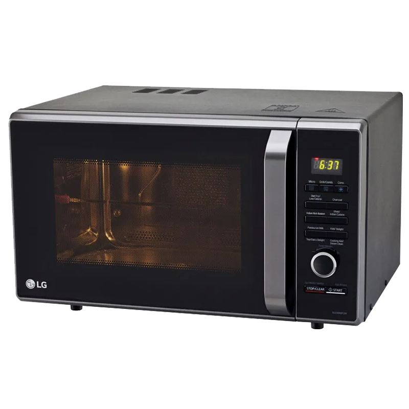 Compact Black Toaster Oven With Glass Door And Baking Tray PNG Product Photo