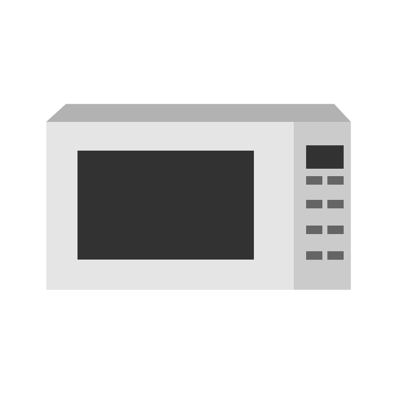 Simple White Microwave Oven Outline With Touch Buttons PNG Icon