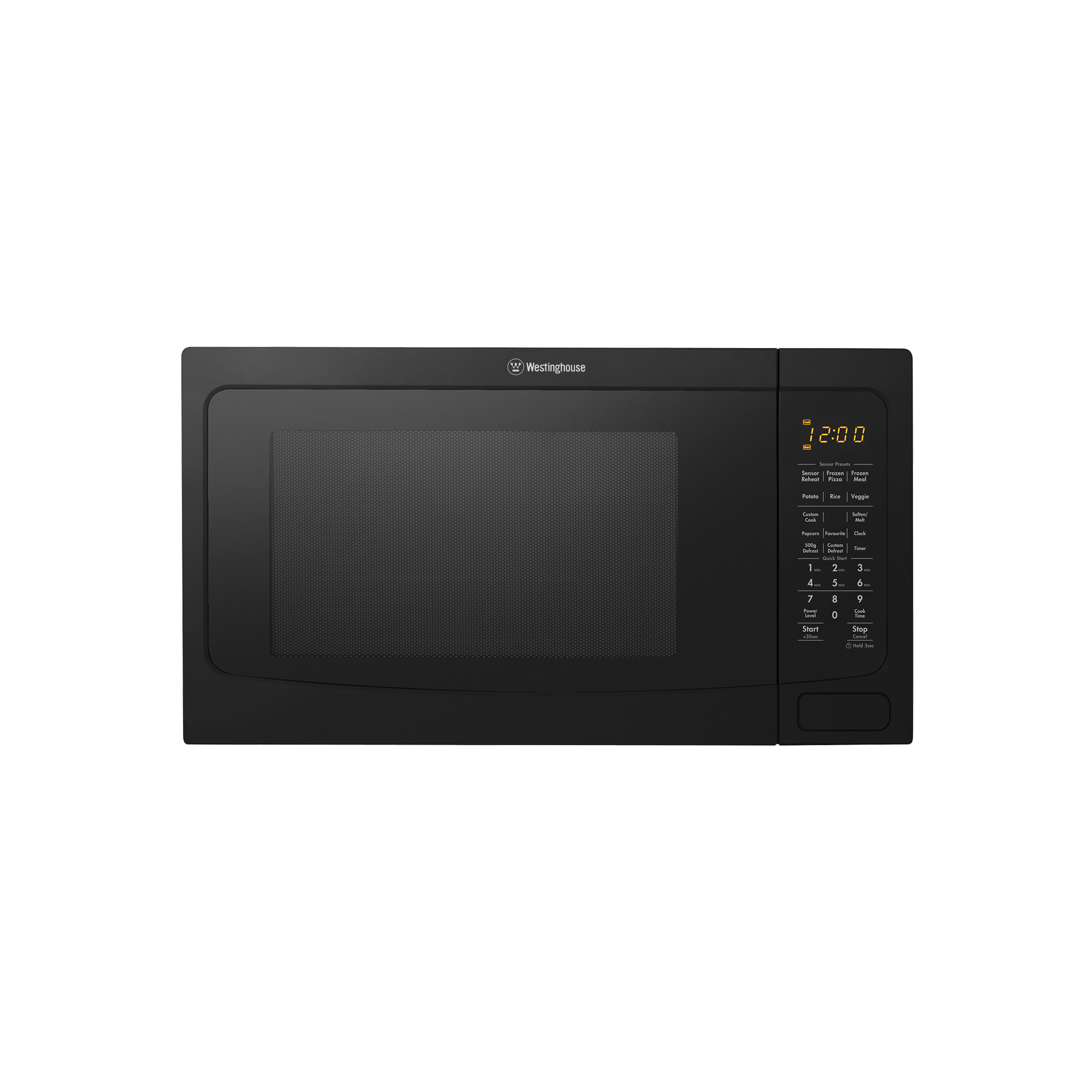 Slim Black Microwave Oven With Touch Controls And Dark Glass Door PNG