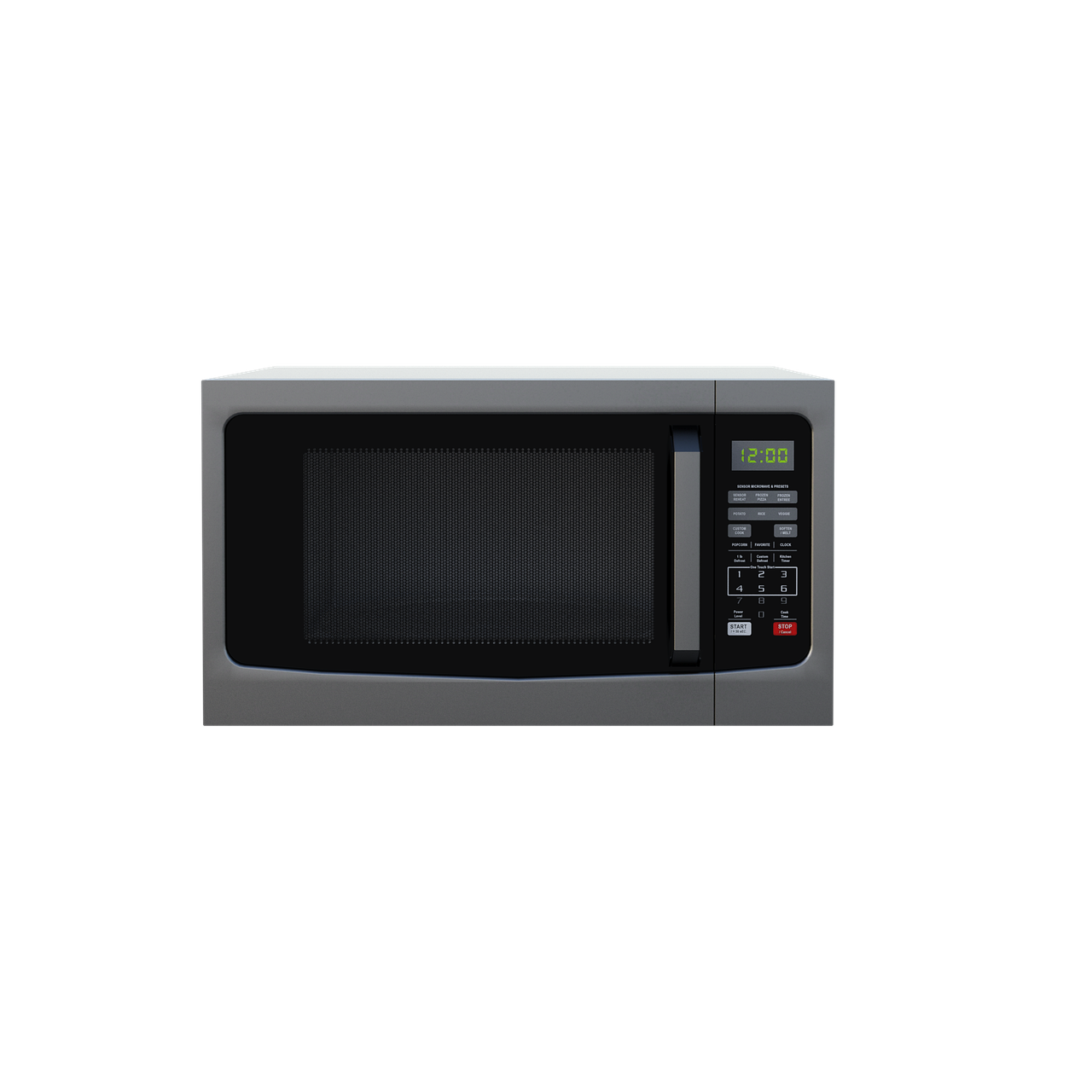 Small Black Microwave Oven With Silver Side Dial PNG Product Image