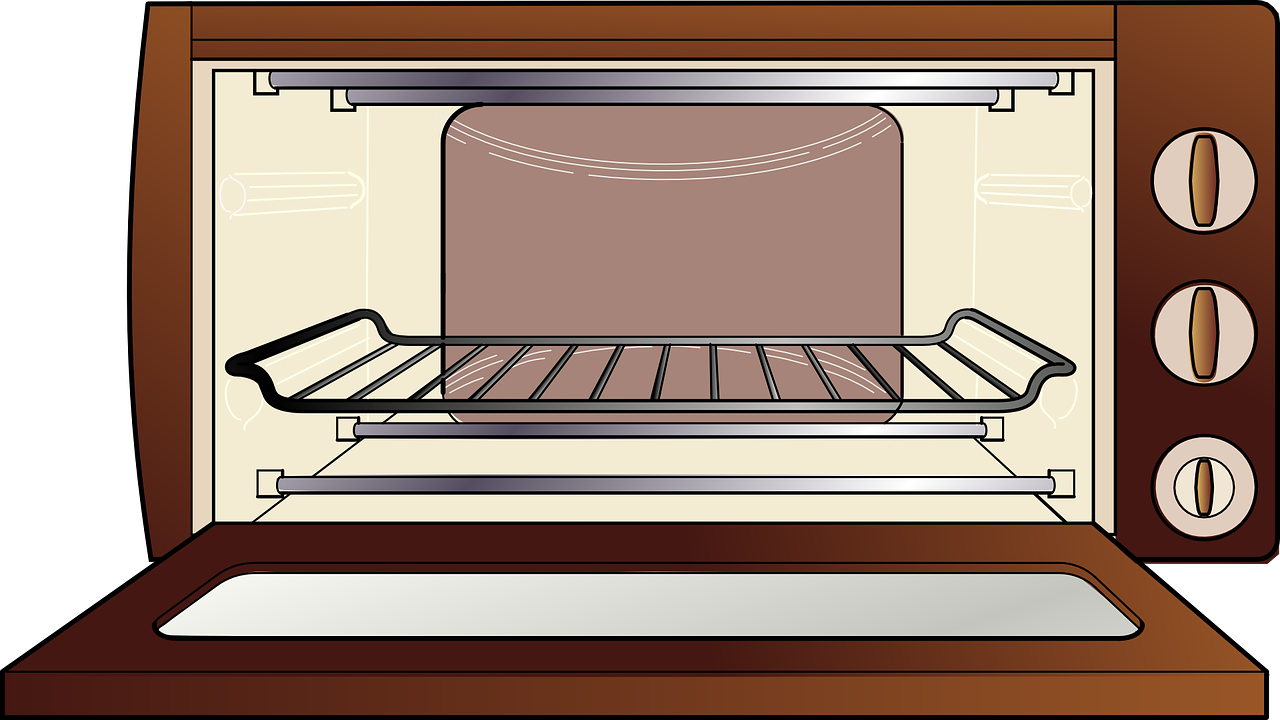 Vintage Brown Television Style Microwave Oven Illustration With Open Door PNG