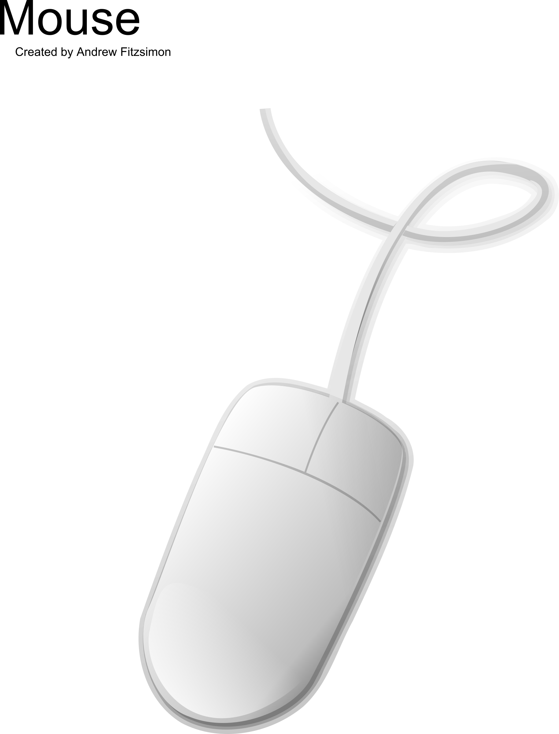 Basic White Wired Optical Mouse With Long Cable Transparent PNG Image