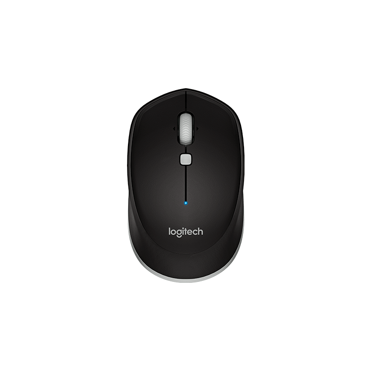 Black Compact Mouse Top View With Center Scroll Wheel PNG Product Image