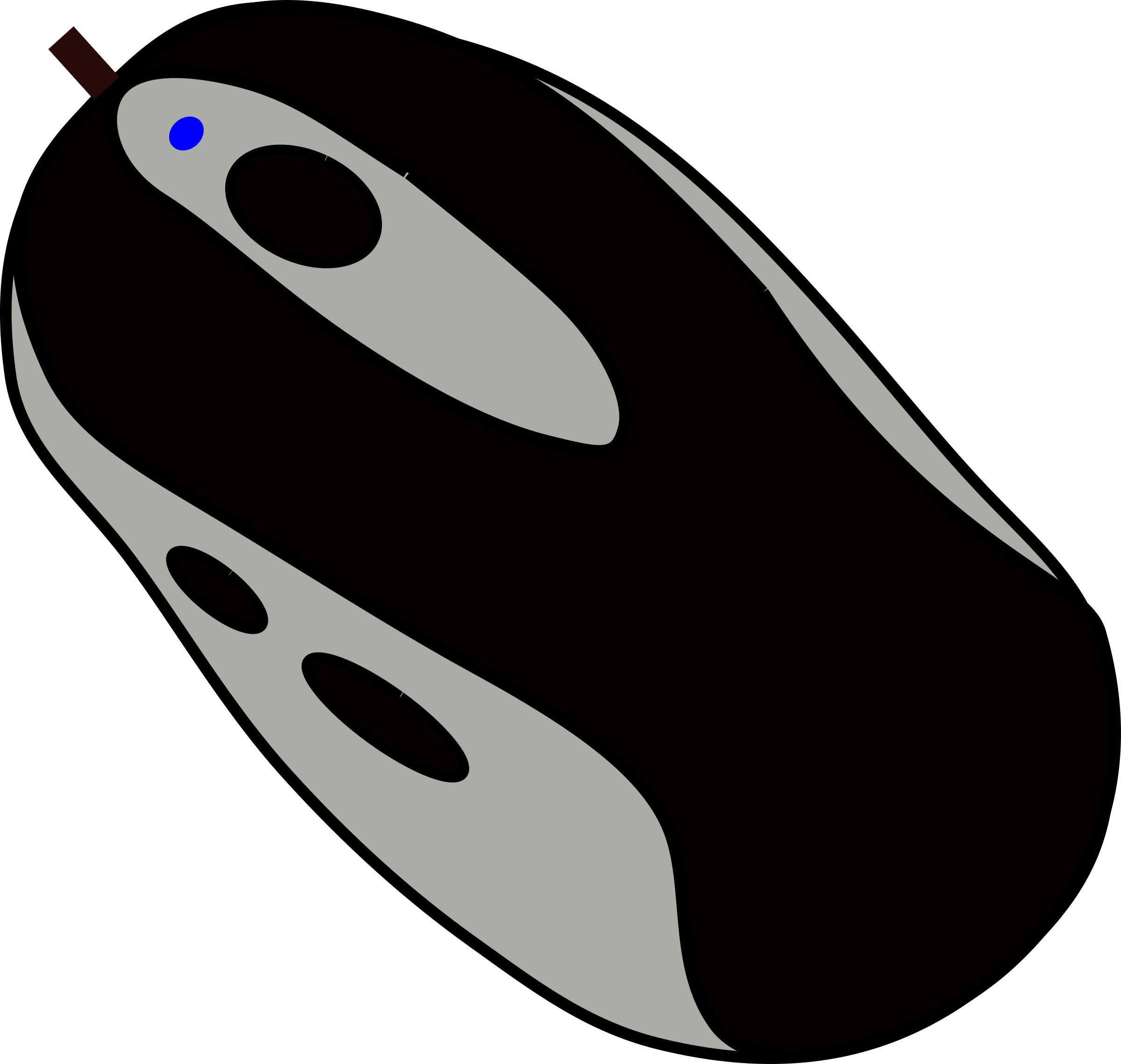Cartoon Black And White Computer Mouse Character With Friendly Face PNG