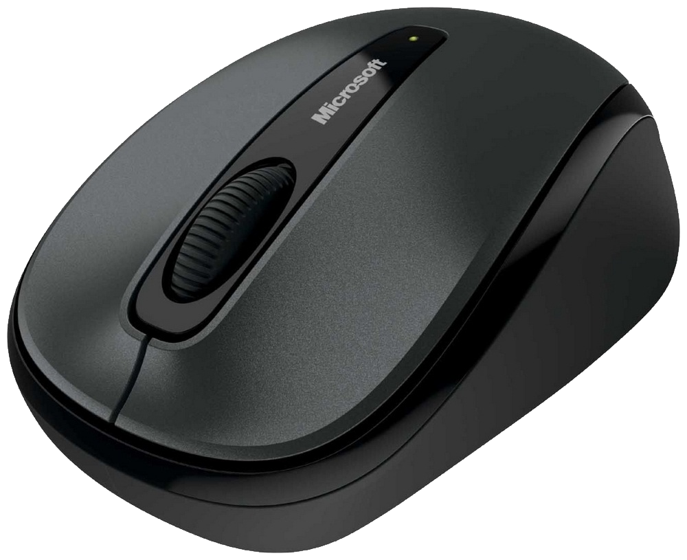 Classic Black And Gray Computer Mouse With Curved Ergonomic Shape PNG Photo